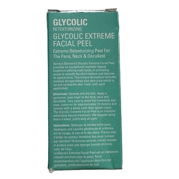 Serious Skincare Glycolic Retexturizing Extreme Facial Peel 2 Fl Oz NEW SEALED - Picture 2 of 6